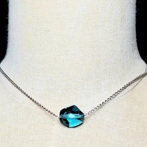 Blue Swarovski crystal necklace